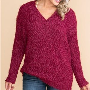 Beautiful popcorn red sweater